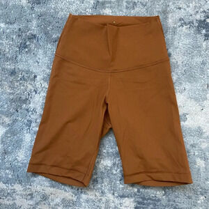 Everlane Performance Compression Biker Shorts in Rust Orange, SZ XS